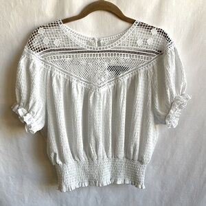 Ava Rose white lace crop top, size L